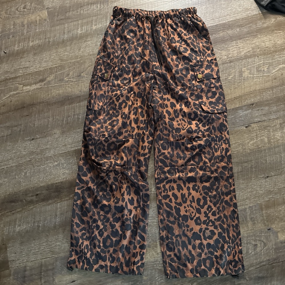 Leopard Print Cargo Pants